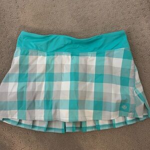 lululemon athletica Turquoise Checkered Skirt